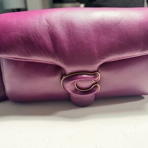 Coach Purple Leather Clutch